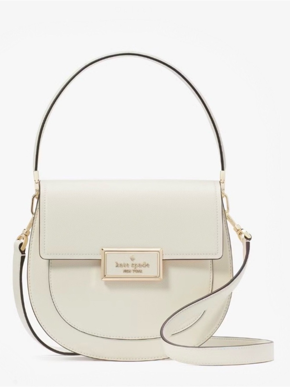 KATE SPADE ♠️ New York 🤍Reagan🤍 SAFFIANO LEATHER SADDLE CROSSBODY BAG 🌟NWOT🌟